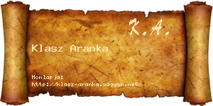 Klasz Aranka névjegykártya