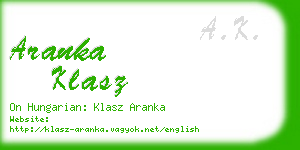 aranka klasz business card